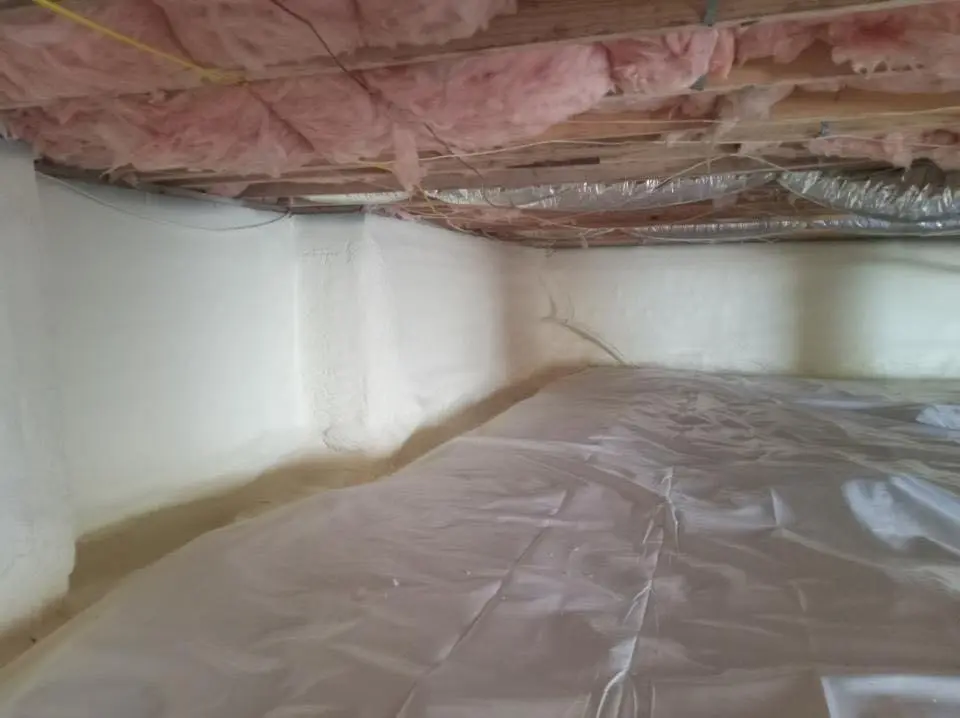 Crawl space encapsulation with closed-cell spray foam for Roof Waterproofing in Williamson